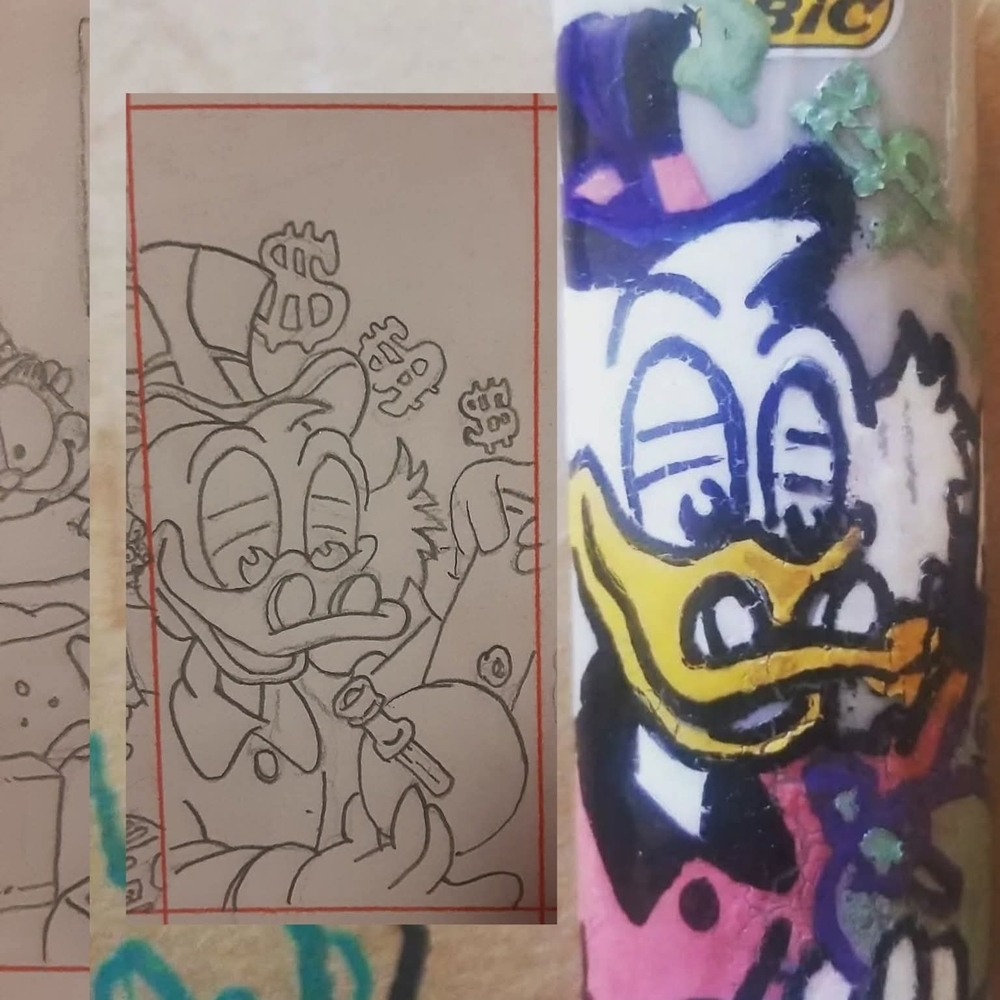 Scrooge McDuck Cartoon Print Pocket Square